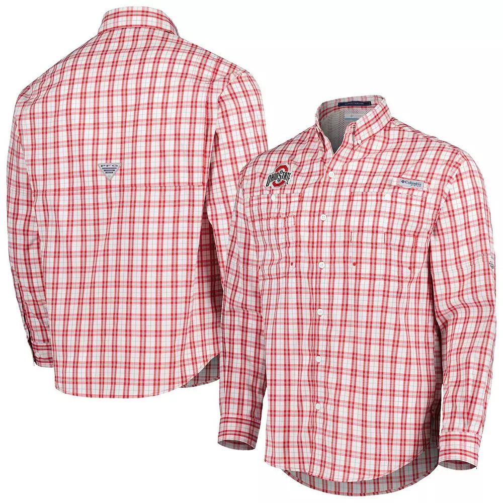 Men's Columbia Scarlet Ohio State Buckeyes Super Tamiami Omni-Wick Long Sleeve Button-Down Shirt, Size: Medium, Red Product Image