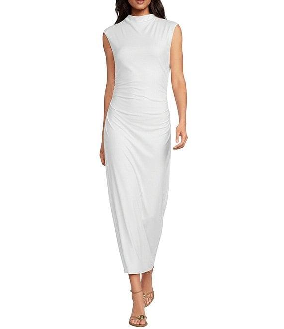 Gianni Bini Knit Mock Neck Cap Sleeve Bodycon Midi Dress Product Image