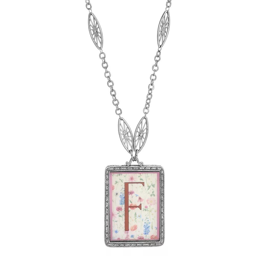 1928 Floral Motif Initial Pendant, Womens, Q Product Image