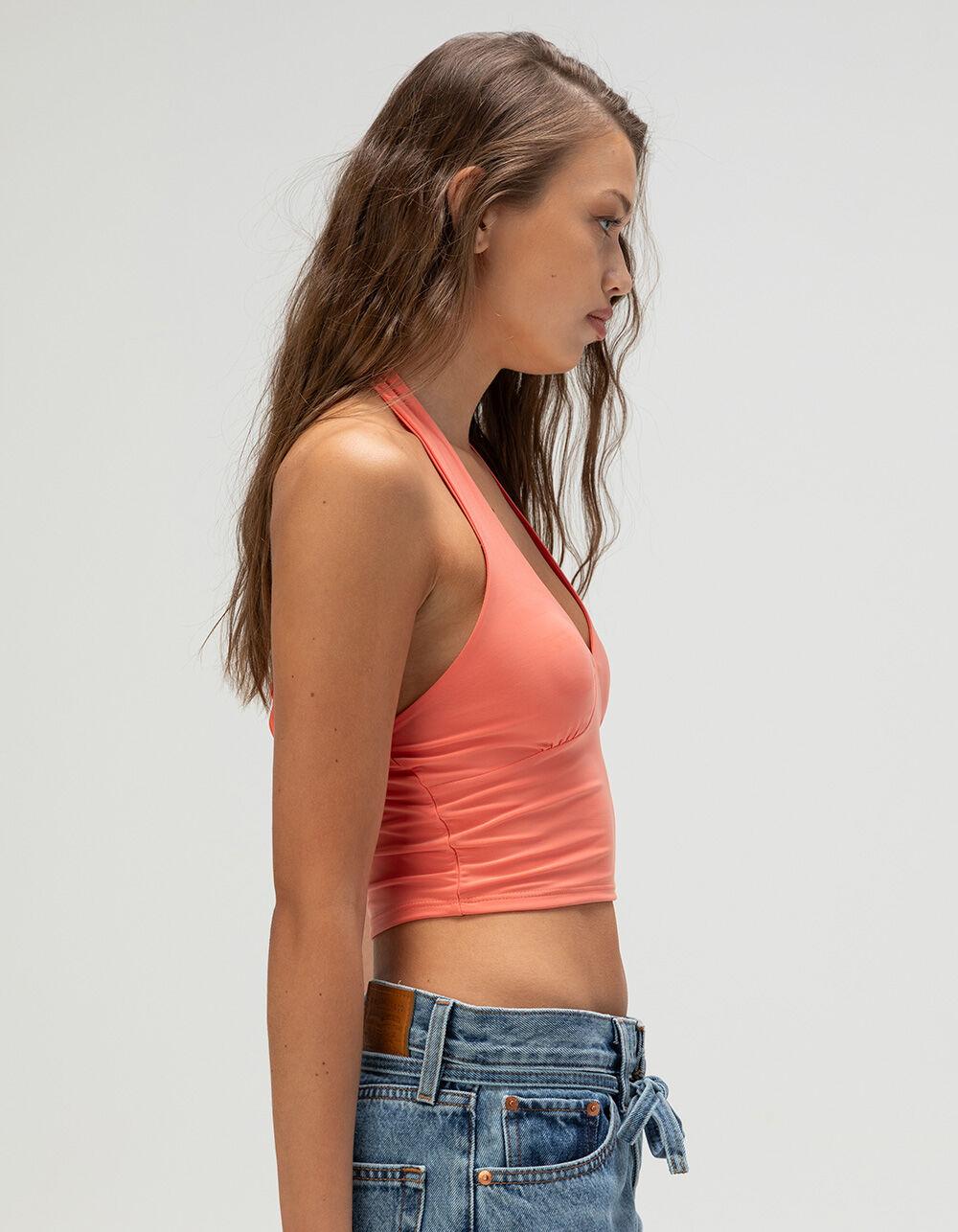 FULL TILT Butter Soft Womens Halter Top - CORAL Product Image