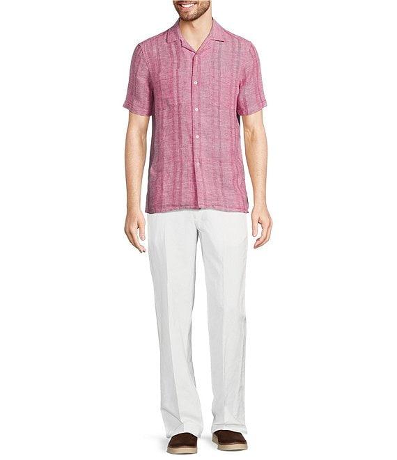 Murano Baird McNutt Linen Slim Fit Dual Pocket Textured Short Sleeve Woven Shirt Product Image