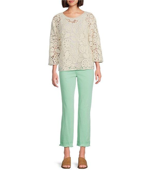 John Mark Frayed Straight Leg Cropped Pants Product Image