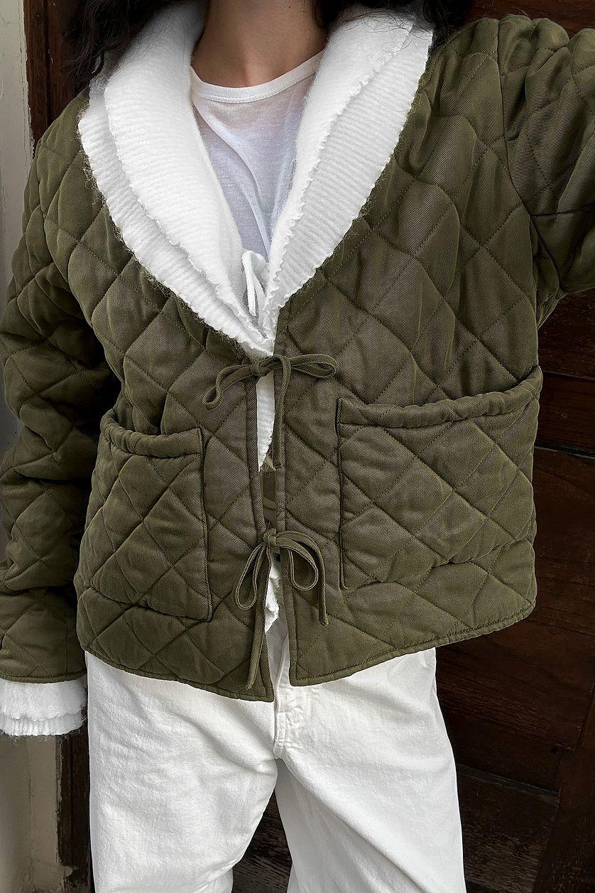 Tie Detail Quilted Jacket Product Image