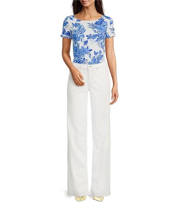 Lilly Pulitzer x Saint James Garde Cote Azure Soleil Round Neck Short Sleeve Knit Top Product Image