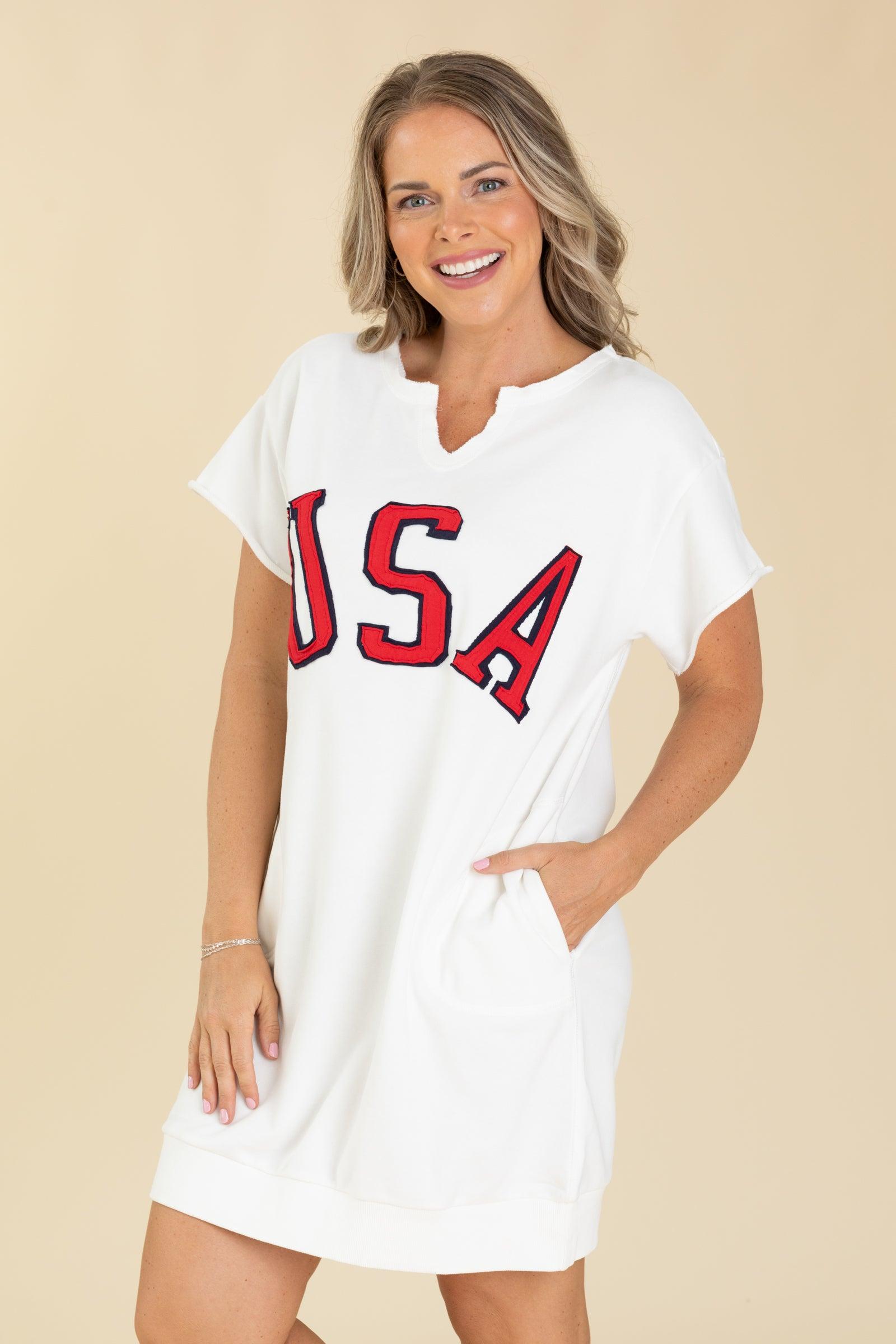 Off White USA Applique Sweatshirt Dress Product Image