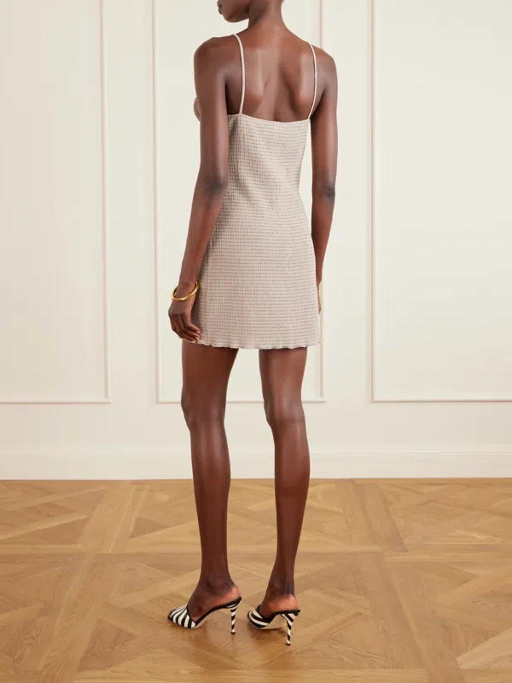 MAGDA BUTRYM Floral-appliquéd Crepe Mini Dress In Neutral Product Image