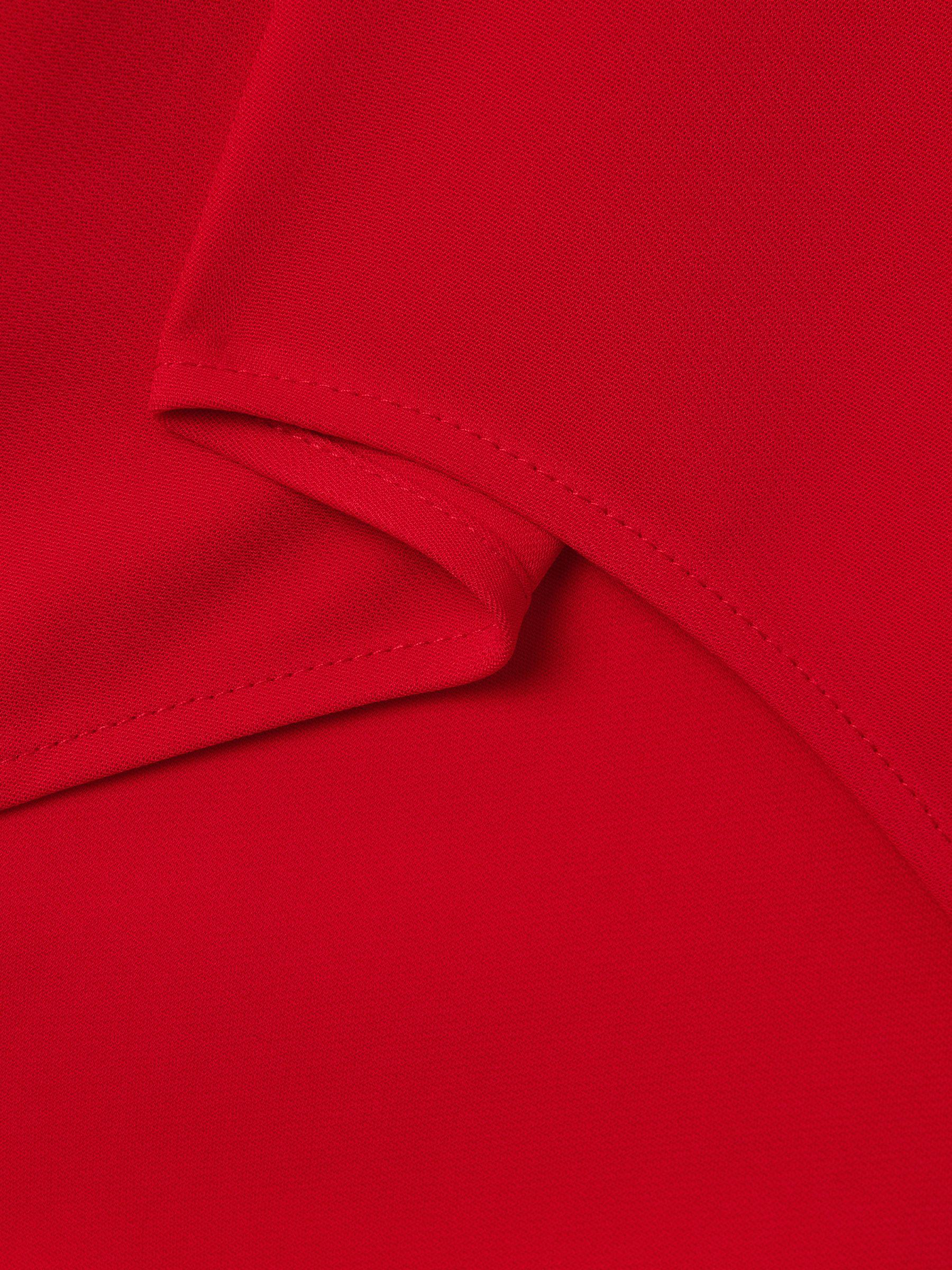 Flute Sleeve Bodycon Midi Dress in Red Product Image