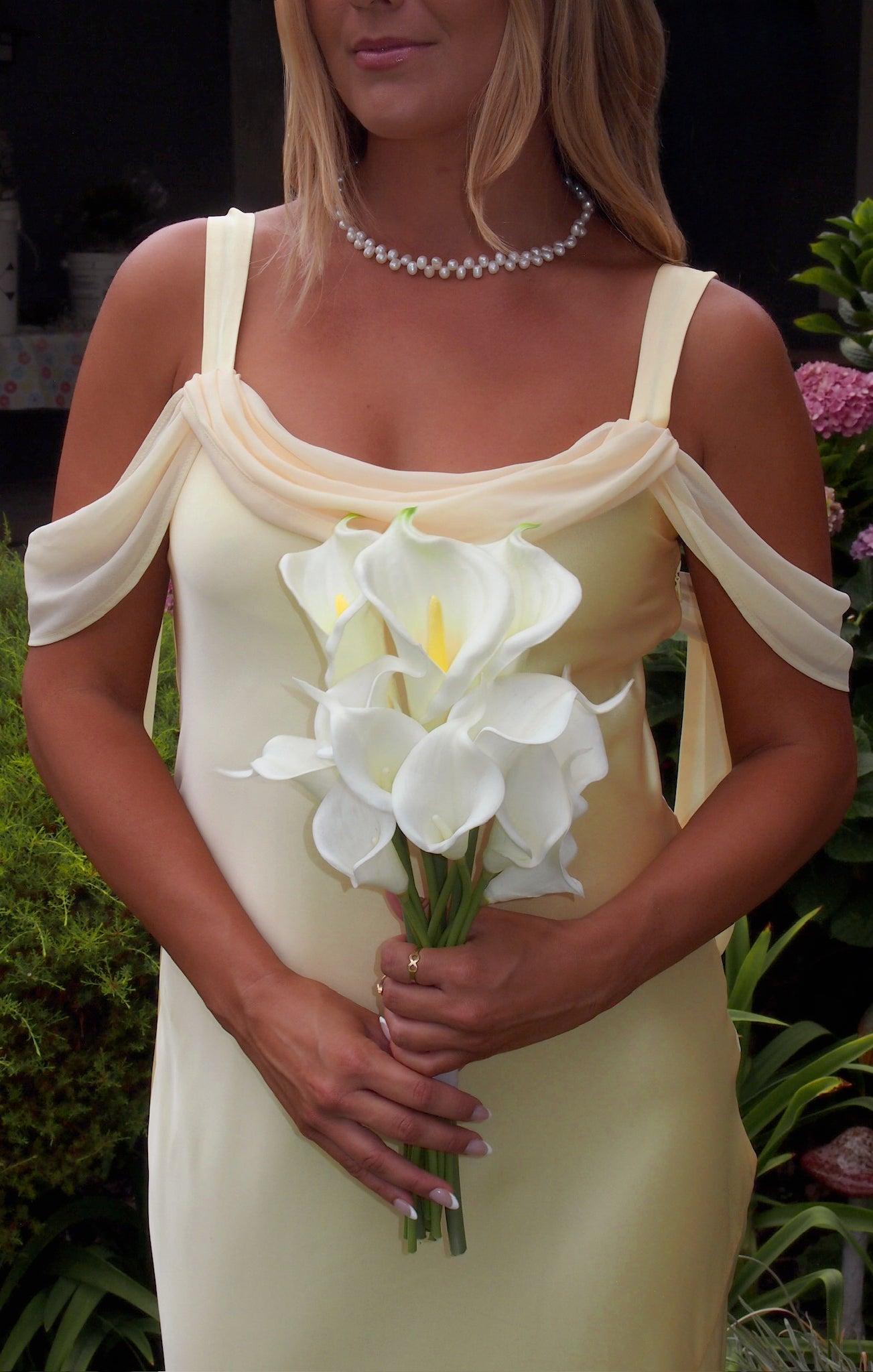 Bella Maxi Dress ~ Pale Yellow Luxe Satin Product Image