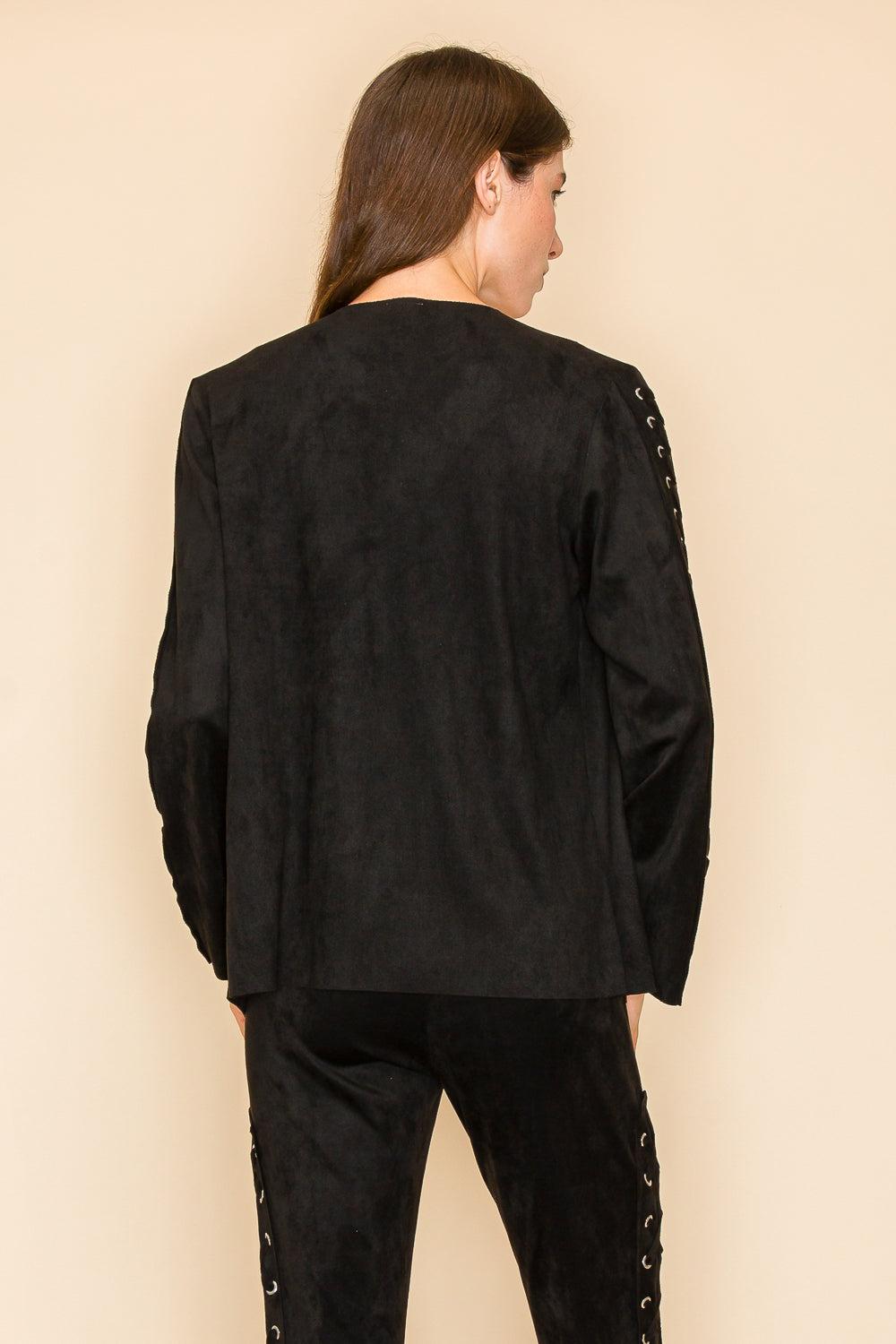 Suede Lace Up Jacket Product Image