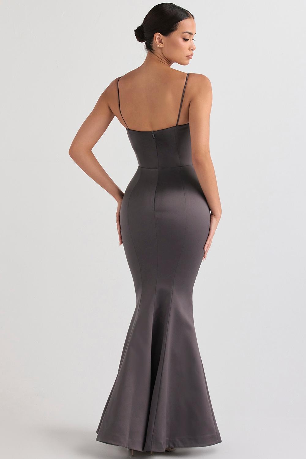 Violette  shadow satin fishtail gown Product Image