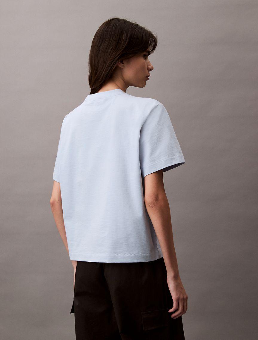 Calvin Klein Womens Cityscape Graphic Boxy T-Shirt - Grey Product Image