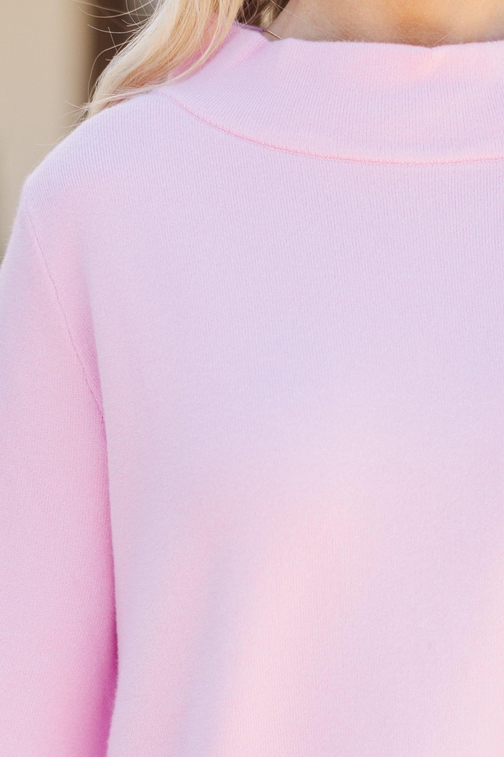 Just A Feeling Pink Mock Neck Sweater Female Product Image