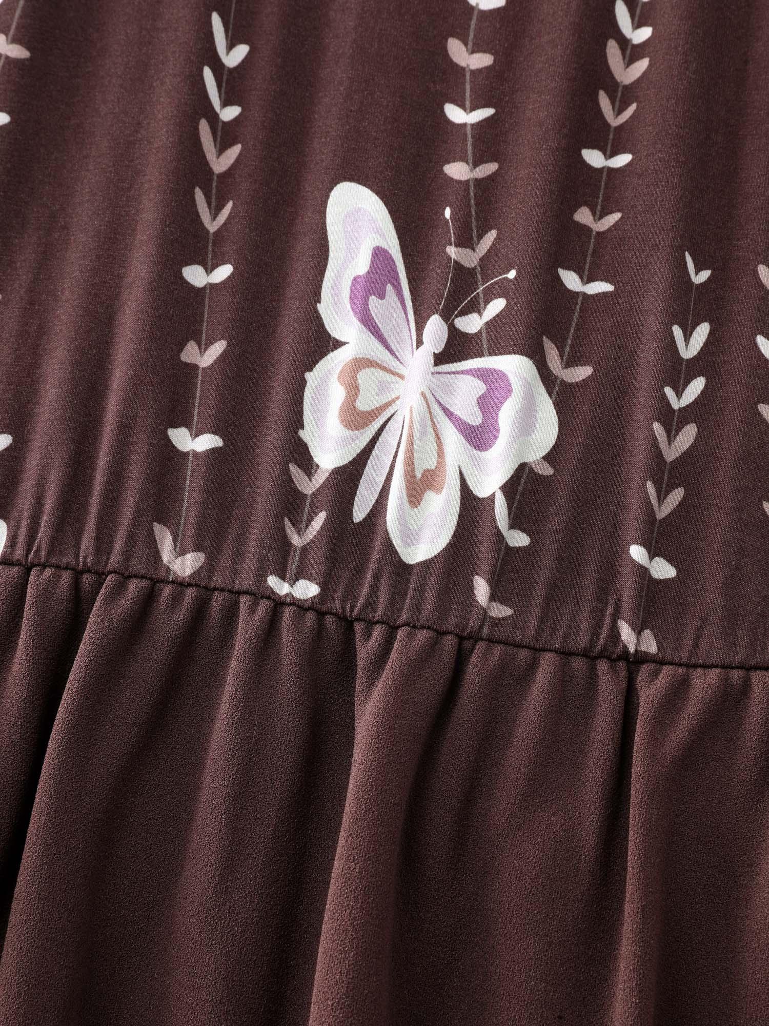 Butterfly Print Mockneck Midi Dress Female Product Image