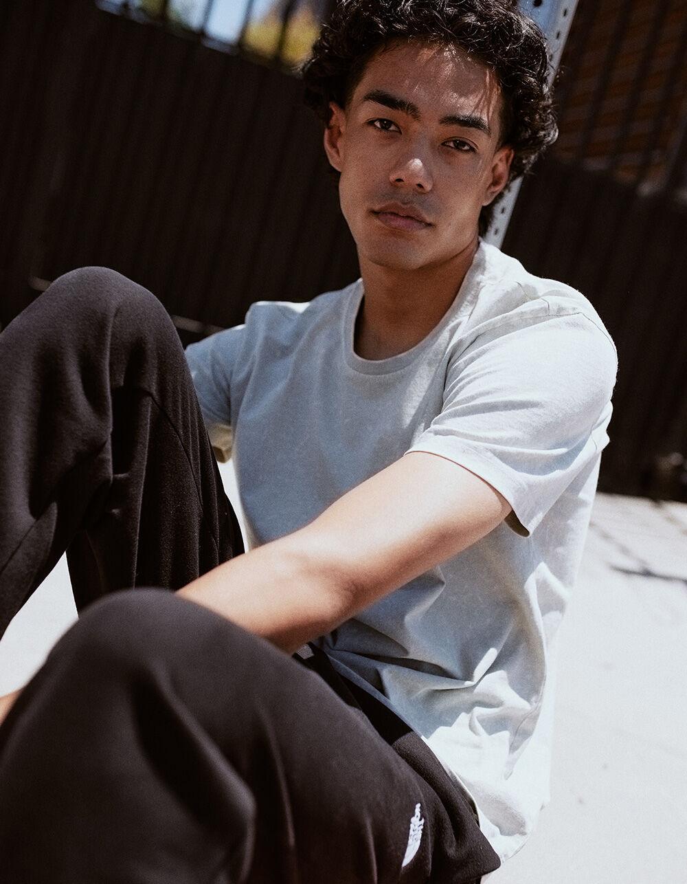 RSQ Mens Acid Wash Oversized Tee - KHAKI Product Image