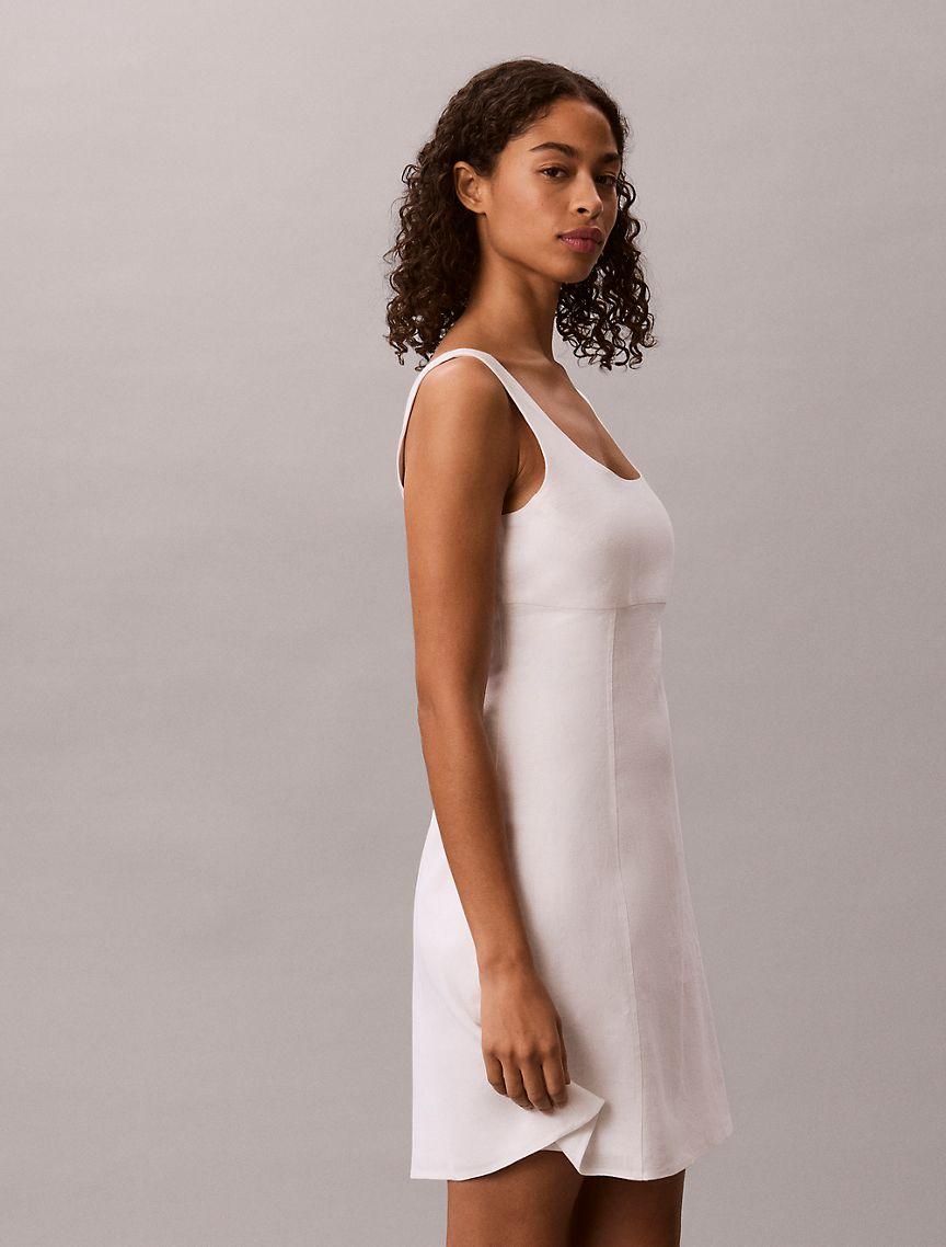 Linen Blend Mini Dress Product Image