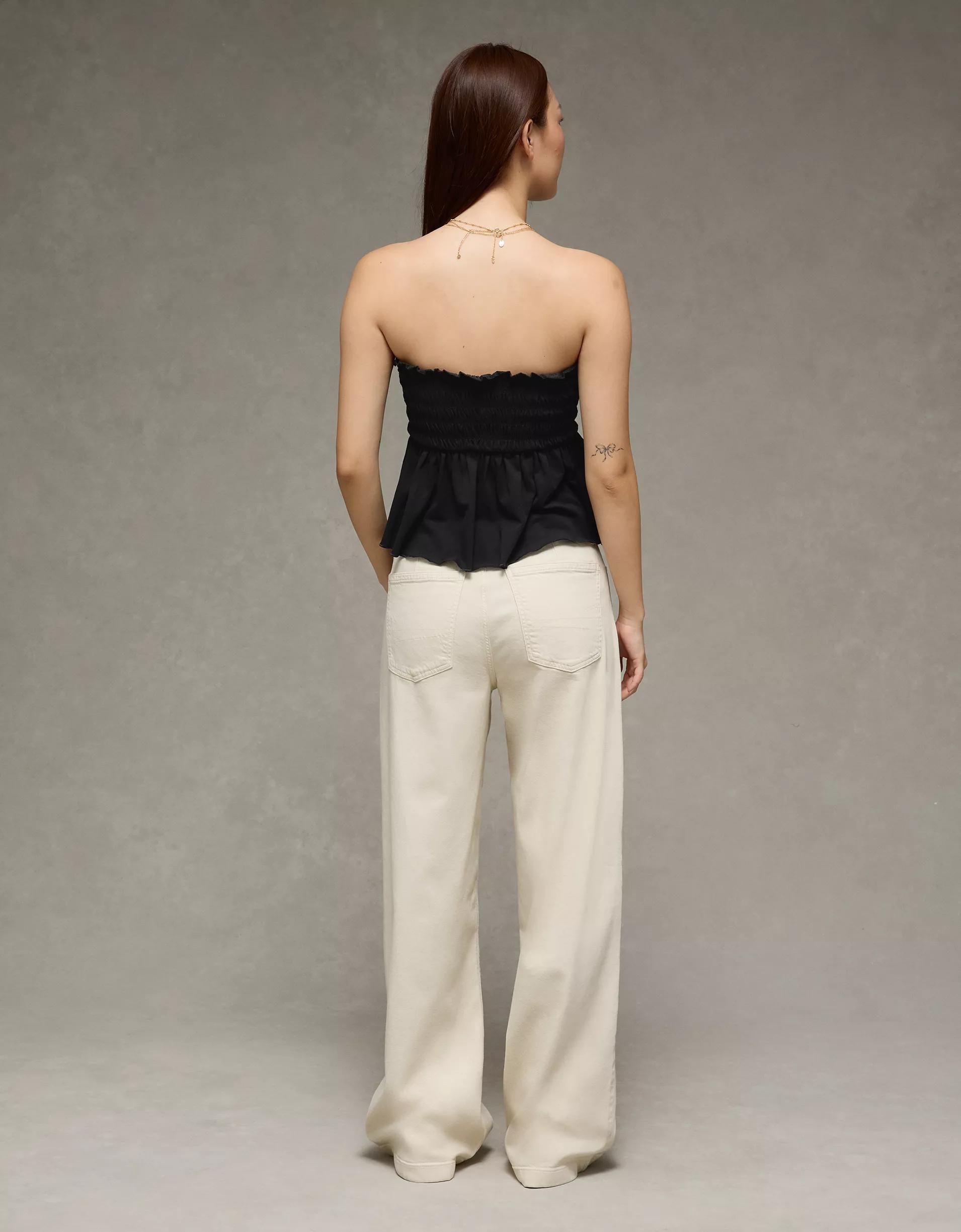 AE Sunchaser Knit Ruffle Smocked Tube Top Product Image