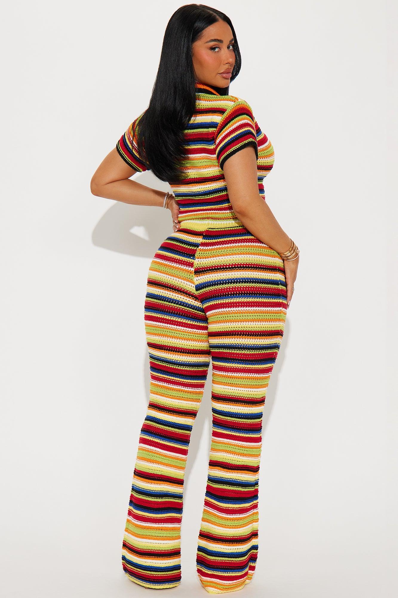 Colorful World Crochet Pant Set - Multi Color Product Image
