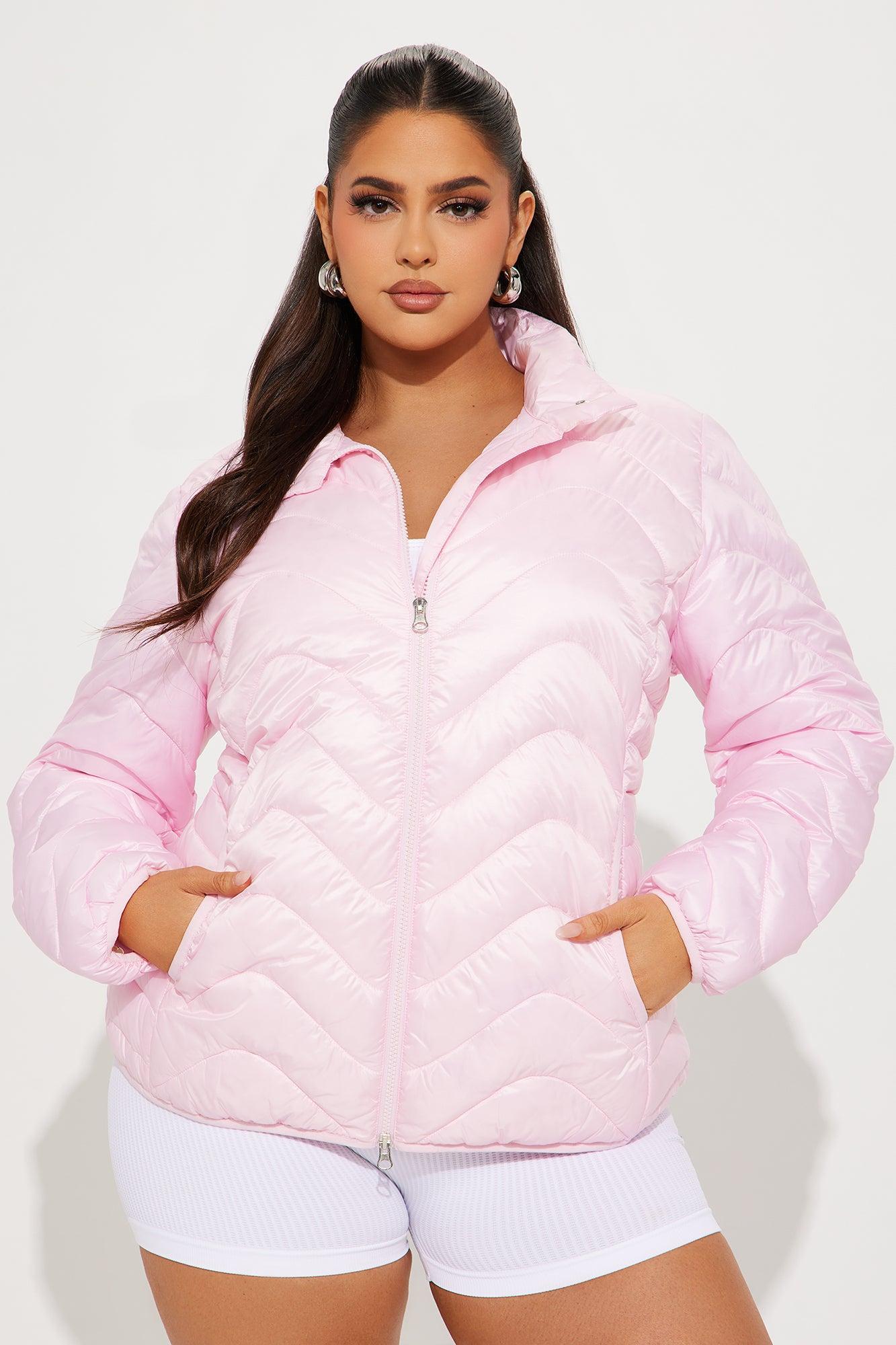 Sky High Quilted Lightweight Puffer Coat - Pink Product Image