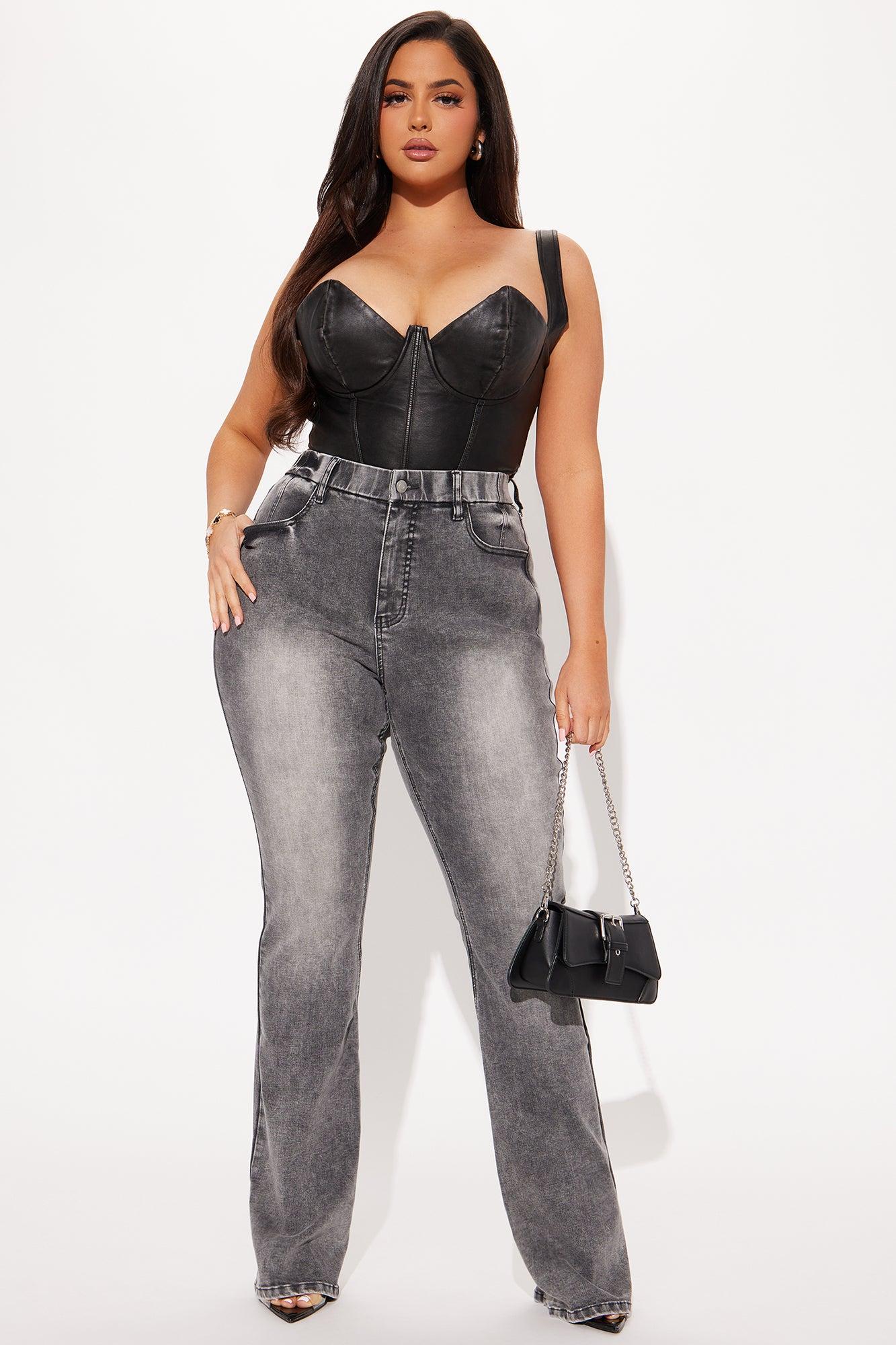 Tall She Stands Out Tummy Control Bootcut Jeans - Grey Product Image