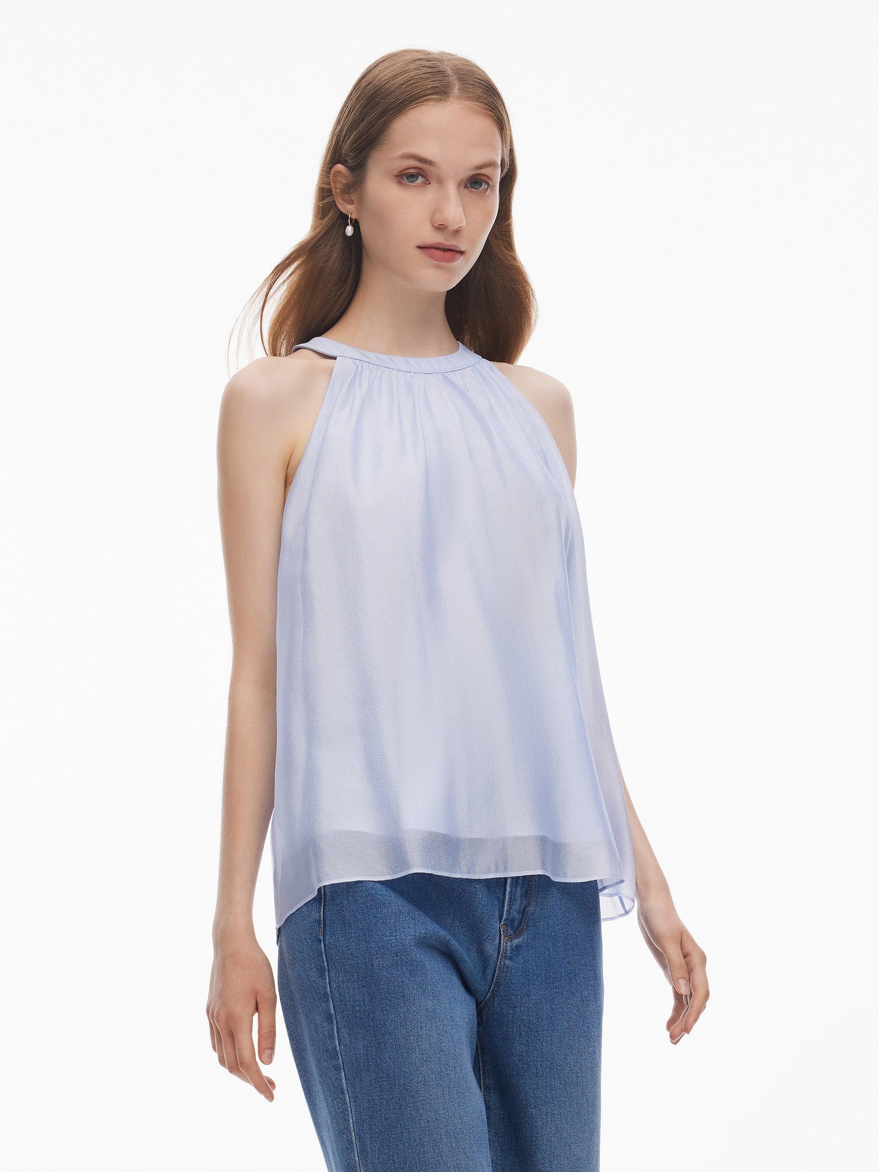 Halter Neck Women Top With Detachable Flower Product Image
