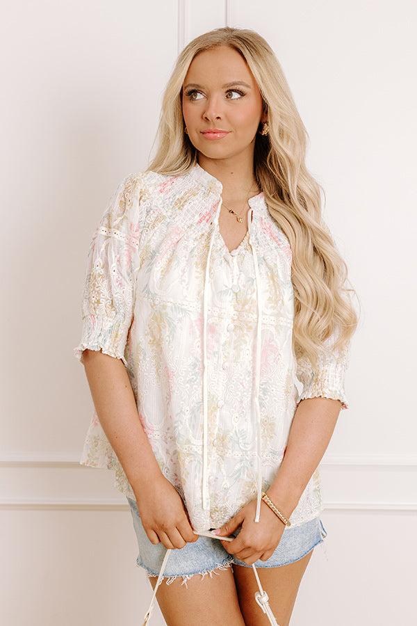 Gardenia Darling Embroidered Top Product Image