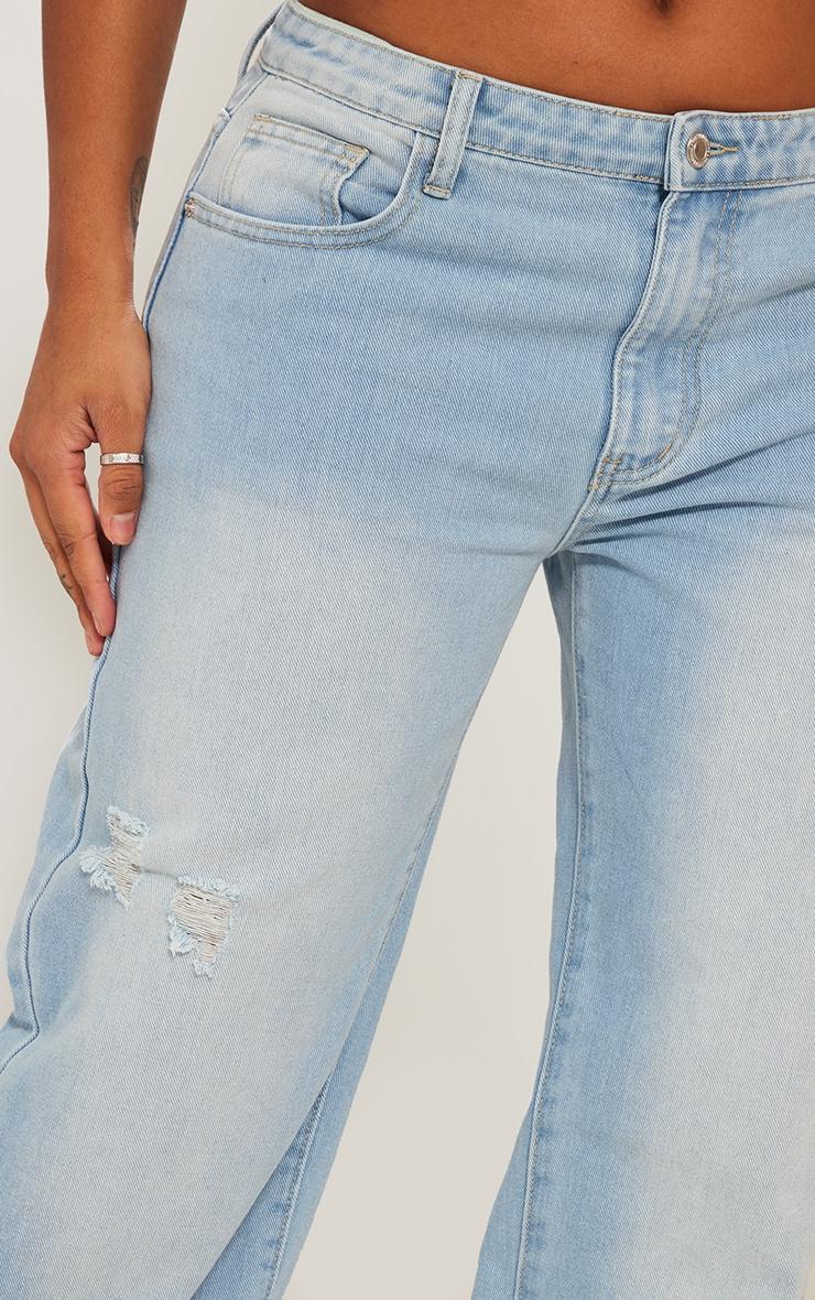 Shape Light Blue Washed Denim Wide Leg Jeans Product Image