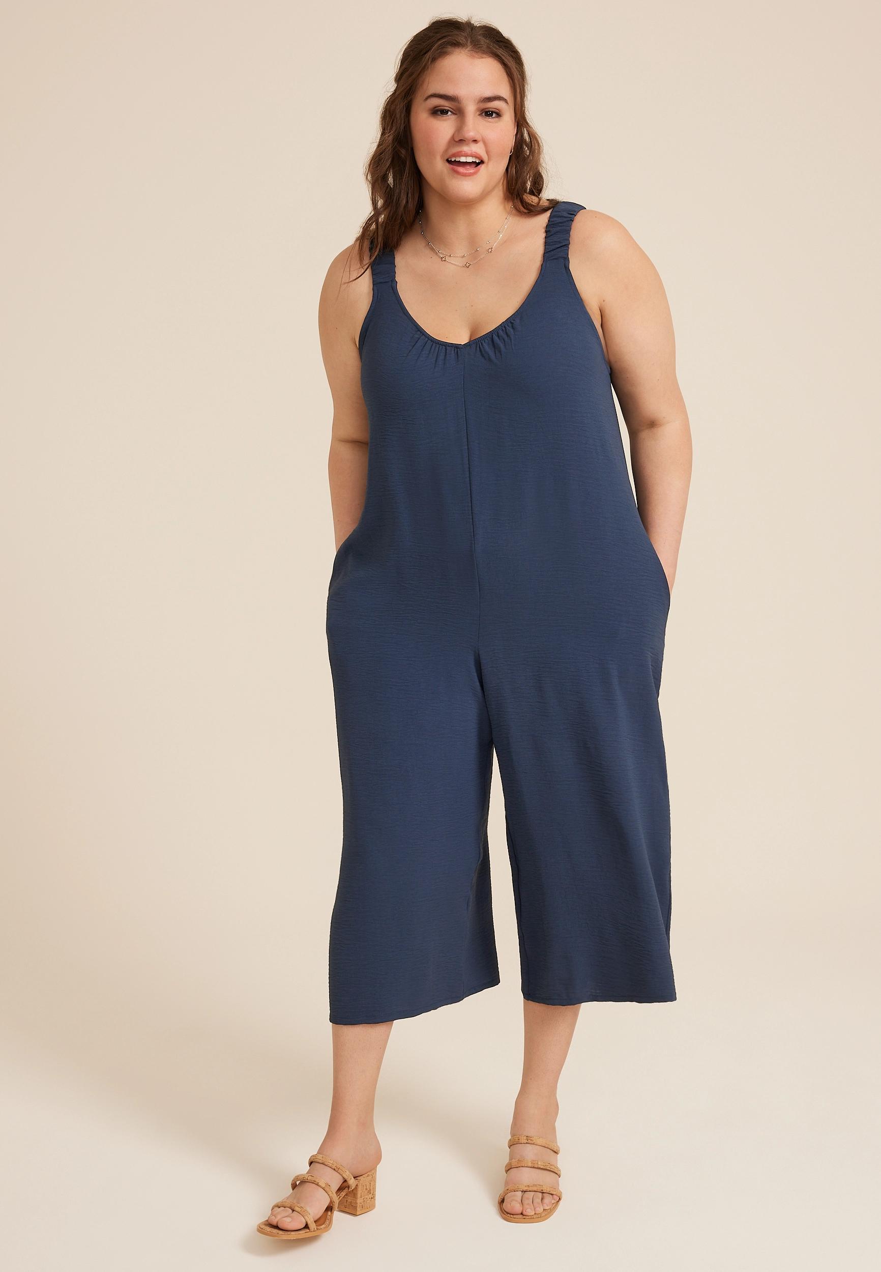 Maurices Plus Size Womens Cool Crepe Jumpsuit Size 0X Product Image