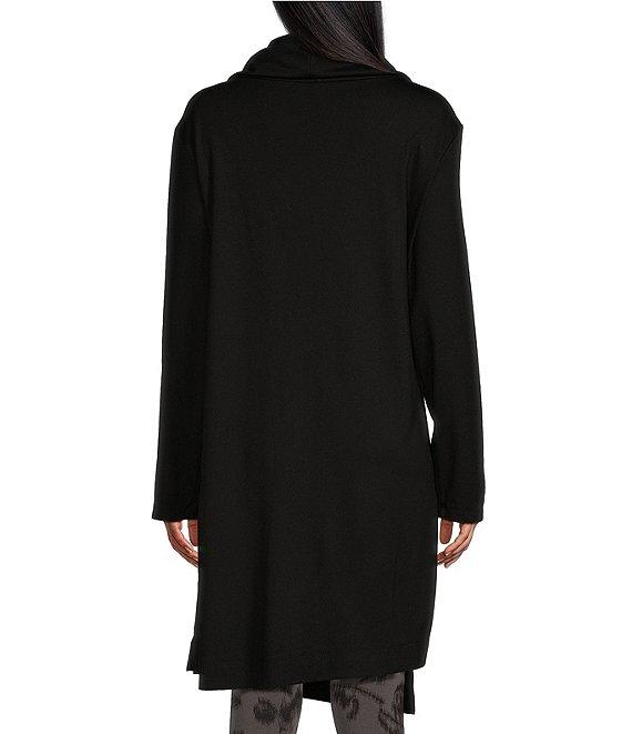 Bryn Walker Pita Modal Ponte Cowl Neck Long Sleeve Asymmetrical Front Peak Tunic Product Image