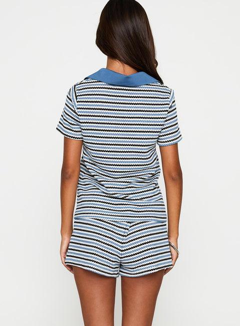 On Vacation Set Blue Stripe Product Image