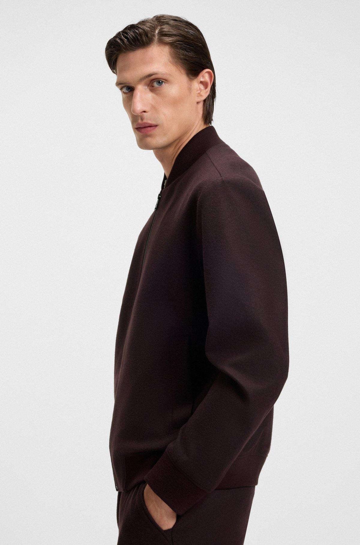 Brushed slim-fit jacket in stretch flannel Product Image