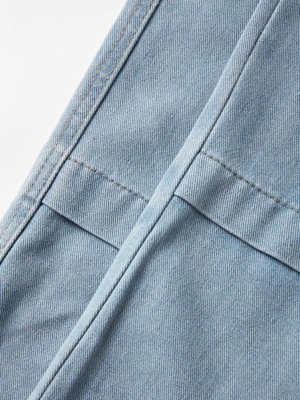 Big Pocket Splice High Rise Cargo Jeans Product Image