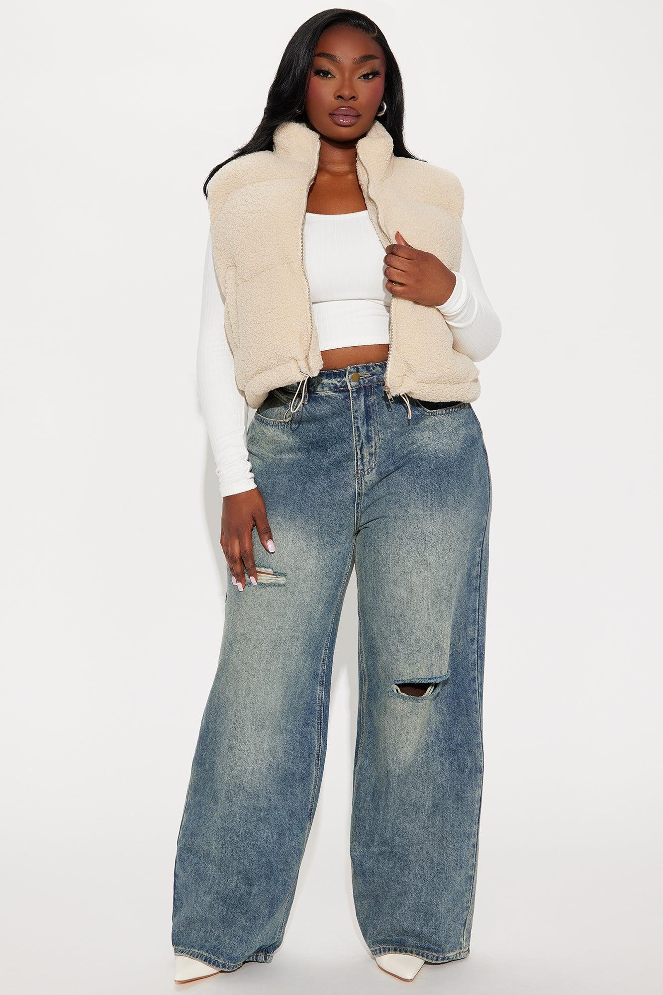 Conquering Mountains Sherpa Vest - Cream Product Image