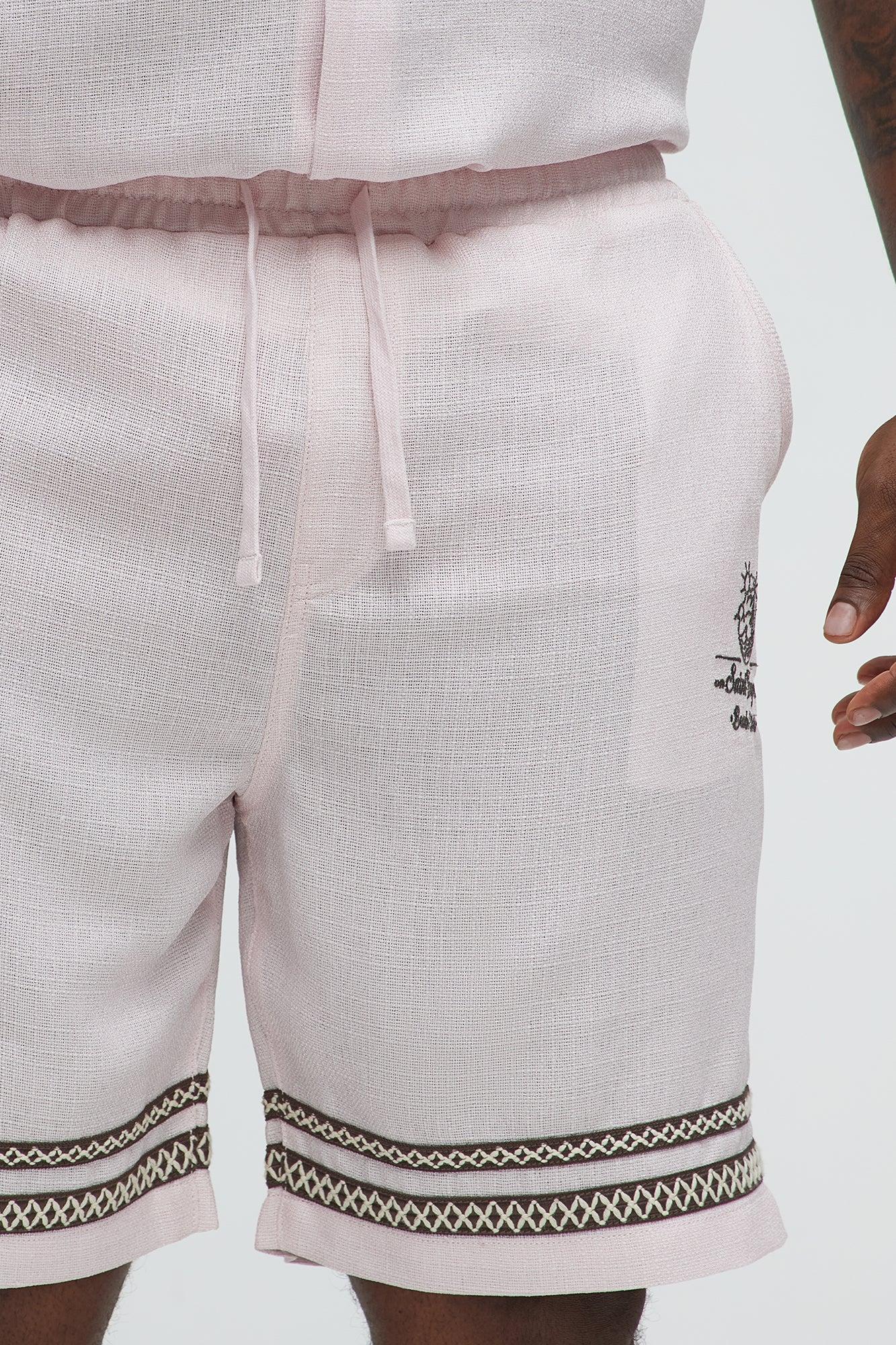 Saint Tropez Beach Club Linen Like Relaxed Short - Pink Male Product Image