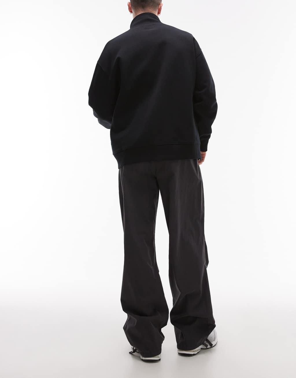 Topman twill washed pants in gray Product Image