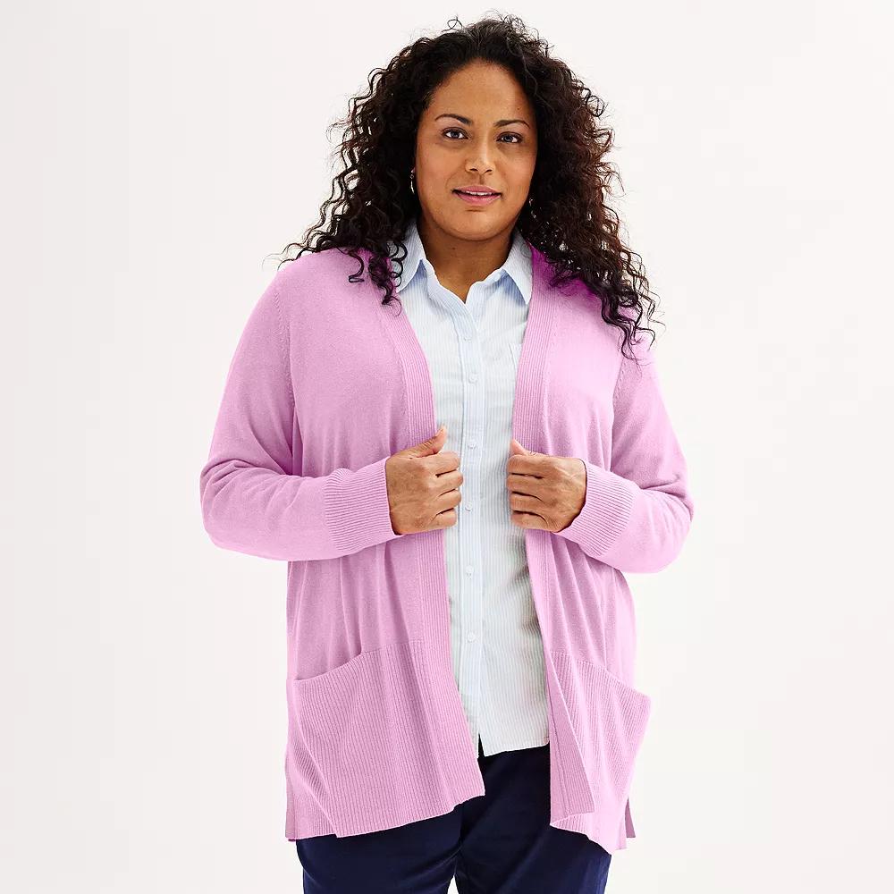 Plus Size Croft & Barrow Cardigan with Pockets, Womens Product Image