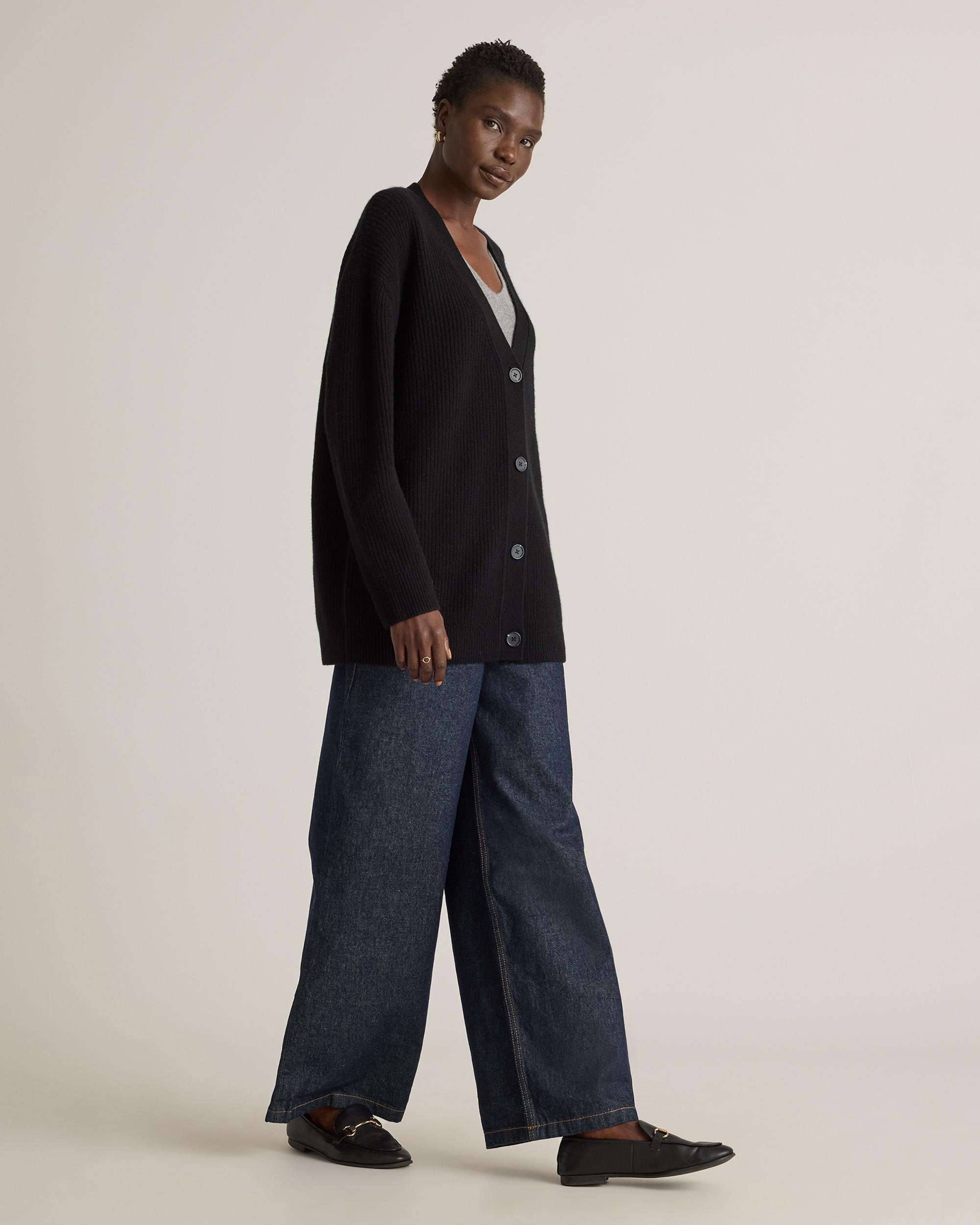 Quince | Women's Mongolian Cashmere Oversized Boyfriend Cardigan Sweater Size XL Product Image