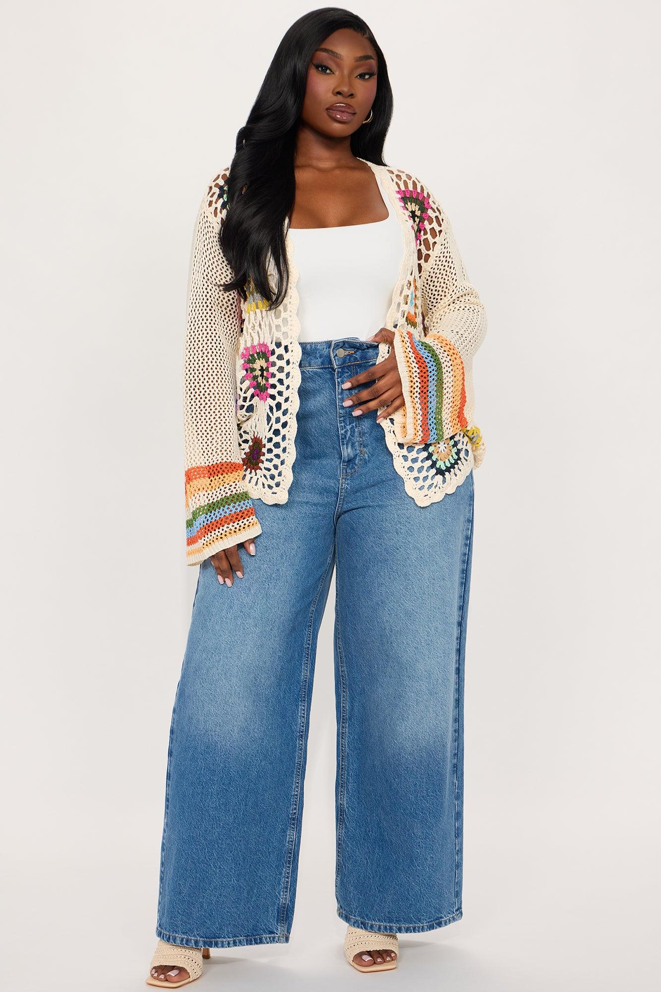 Holding Hands Crochet Cardigan - Multi Color Product Image