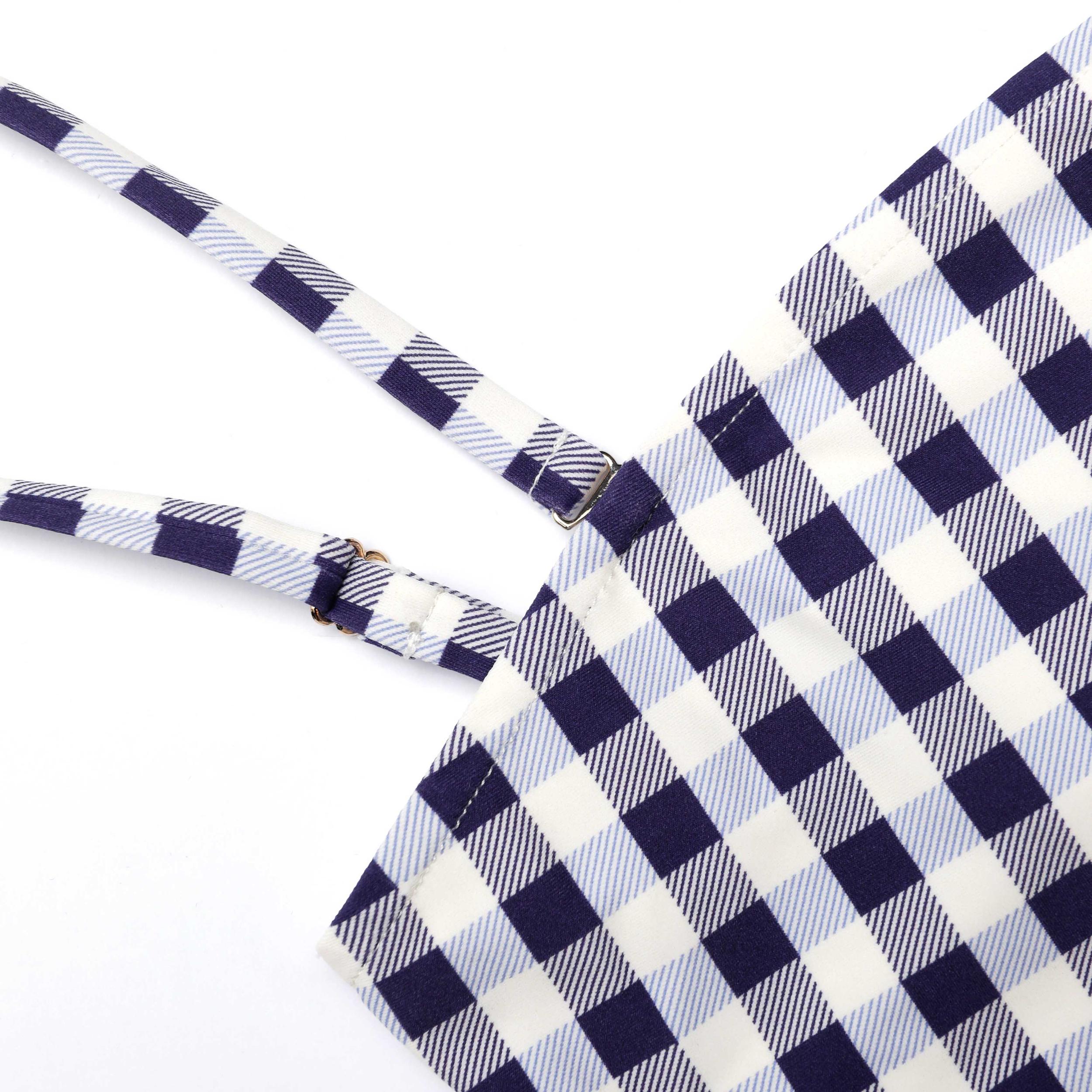 Navy Gingham Bikini Bottoms Product Image