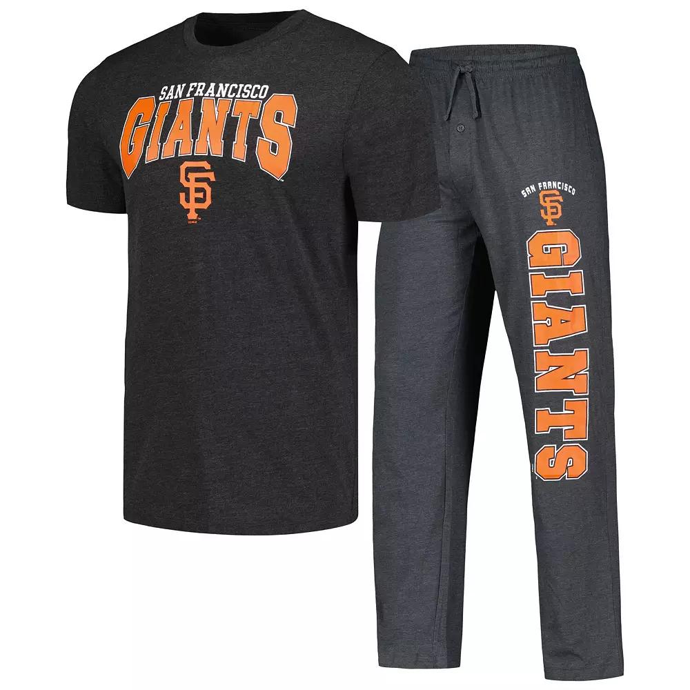 Men's Concepts Sport Charcoal/Black San Francisco Giants Meter T-Shirt & Pants Sleep Set, Size: Small Product Image