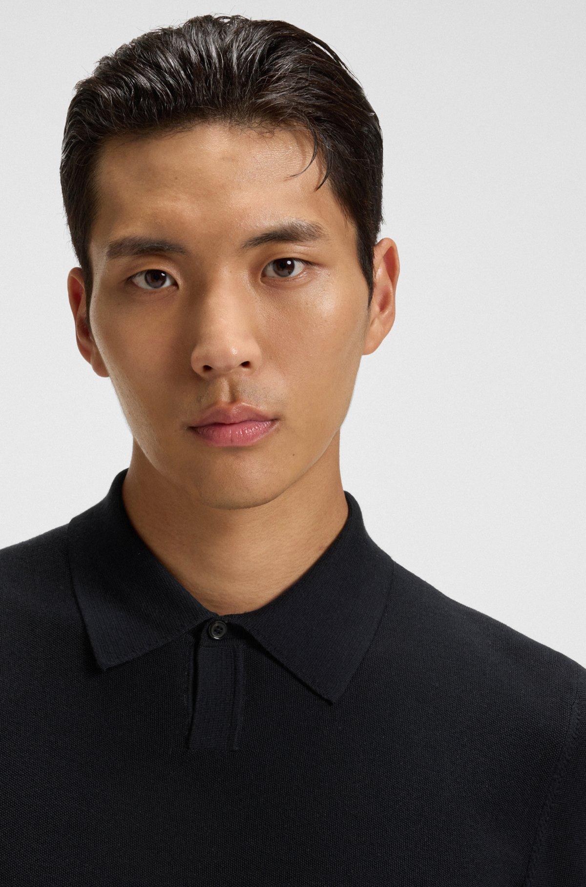 Knit polo sweater in virgin wool Product Image