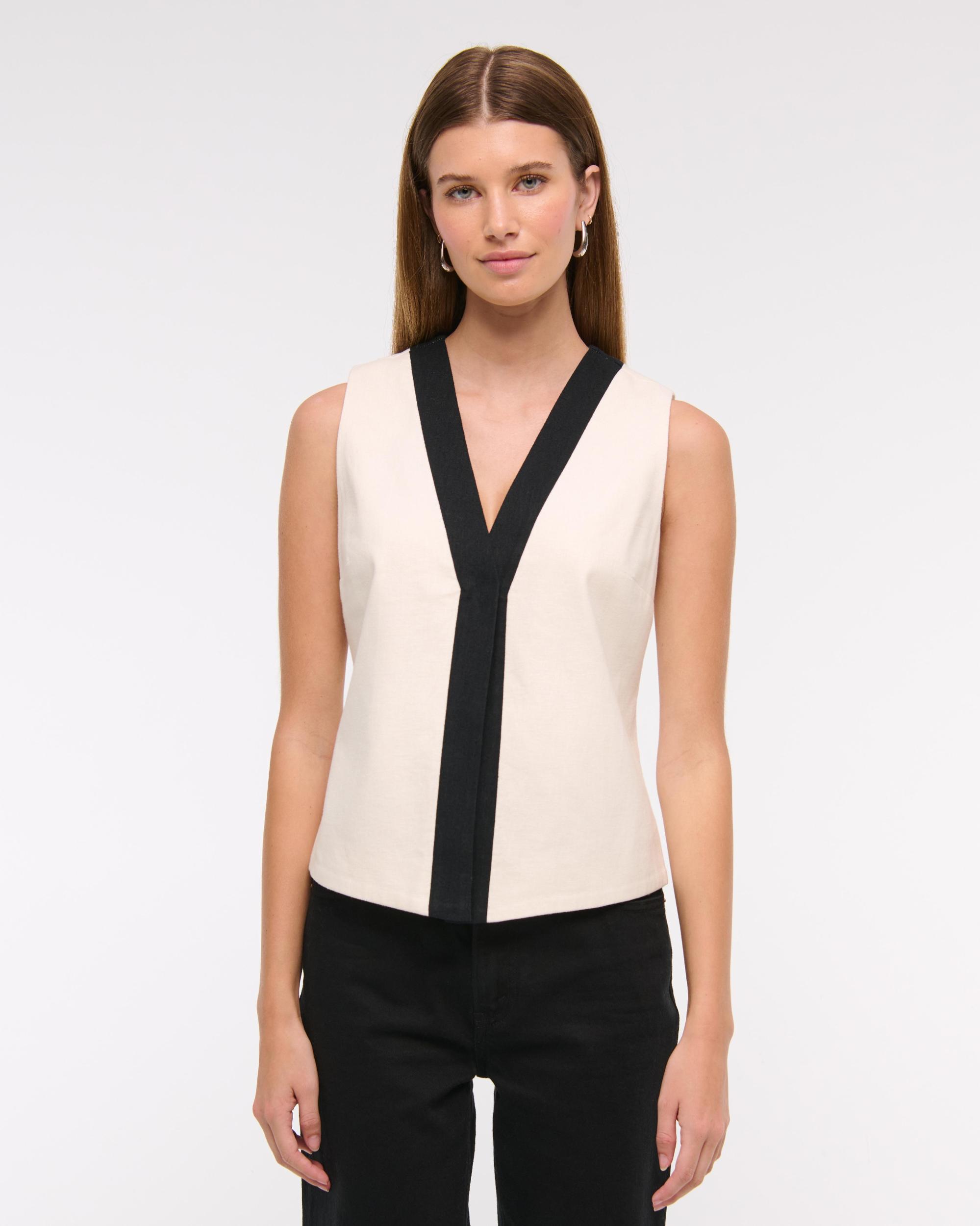 Linen-Blend Vest Product Image