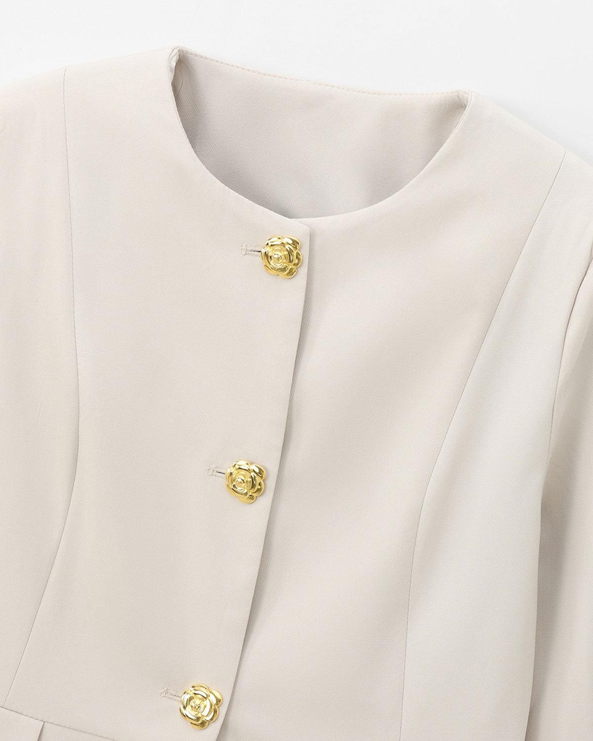 Apricot Button Pocket Blazer Product Image
