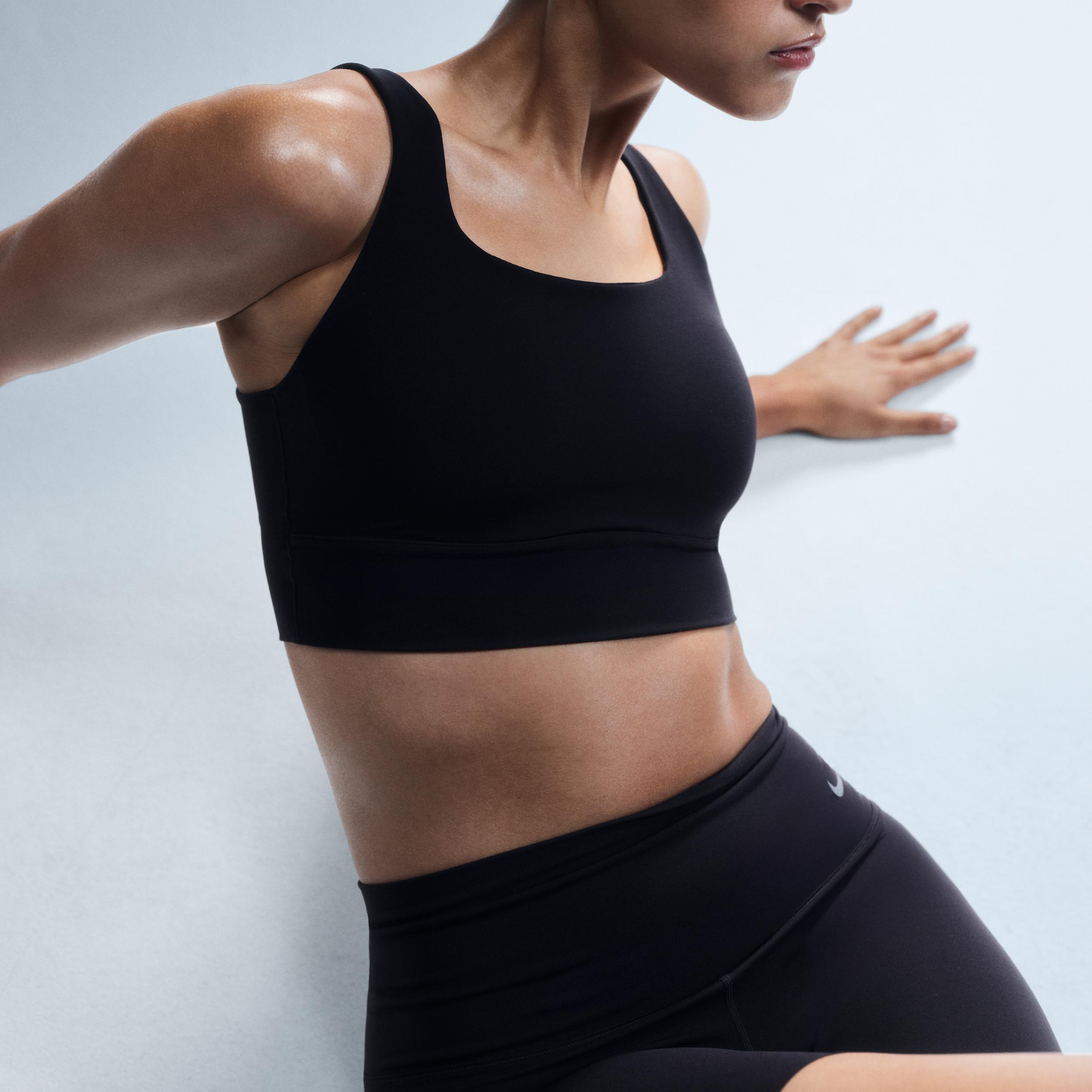 Nike Womens Zenvy Medium-Support Padded Longline Sports Bra | DO6619-010 Product Image