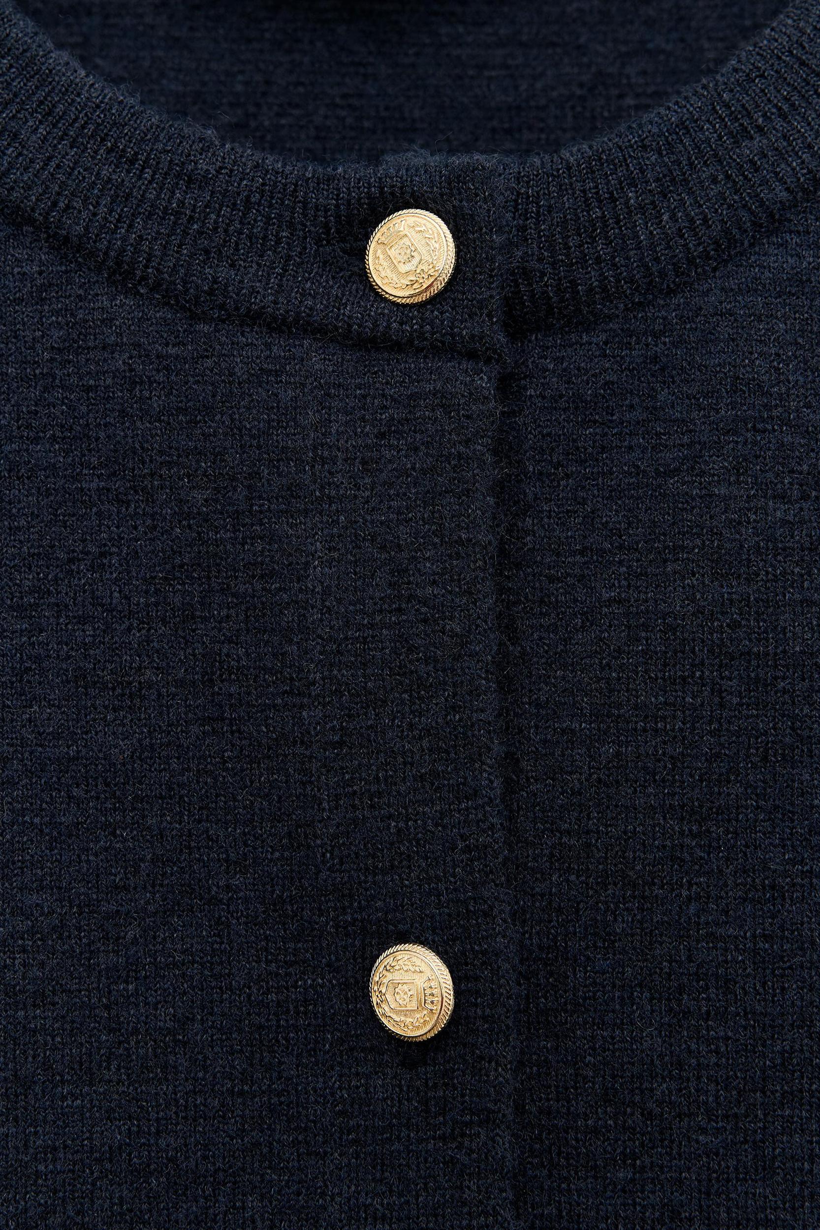 KNIT CARDIGAN WITH GOLDEN BUTTONS Product Image