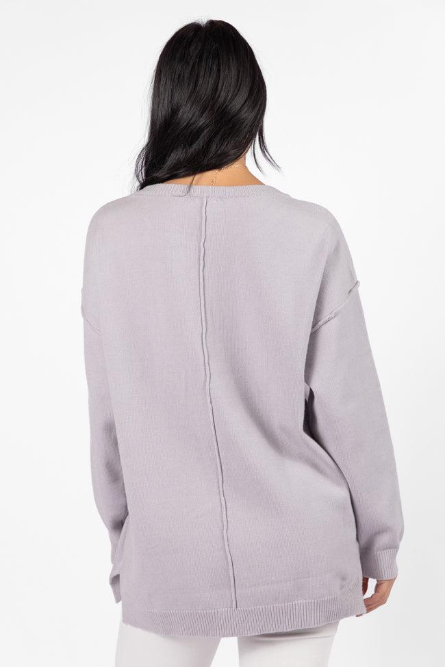 In My Heart Grey and Ivory Cable Knit Heart Sweater FINAL SALE Product Image