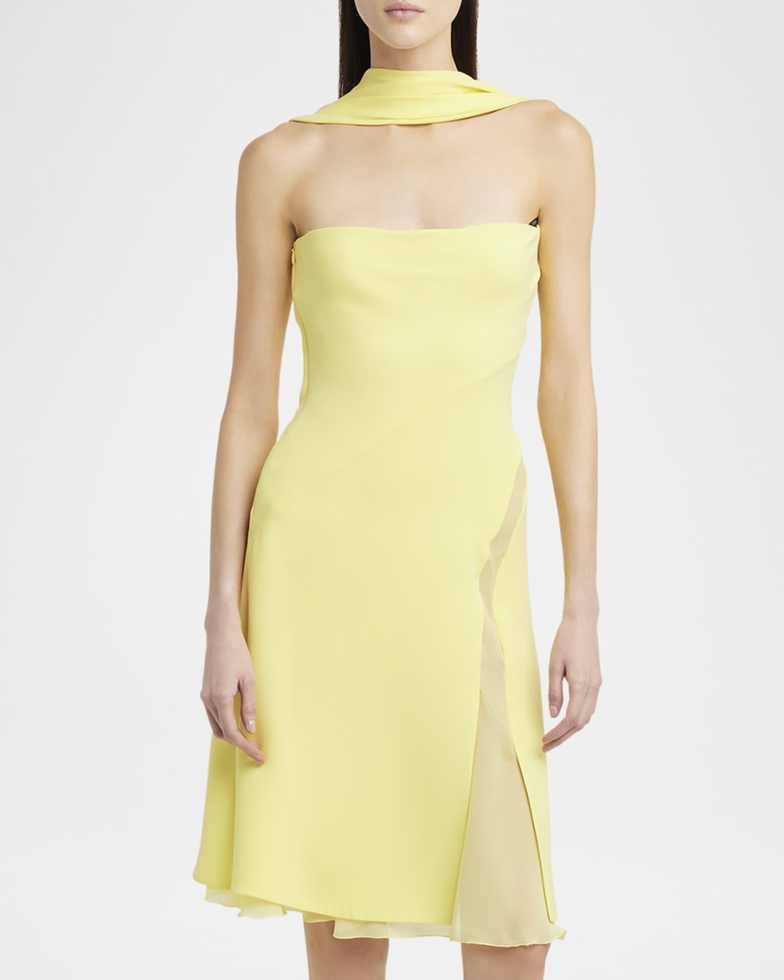 Halter Silk Cady Mini Cocktail Dress  Product Image