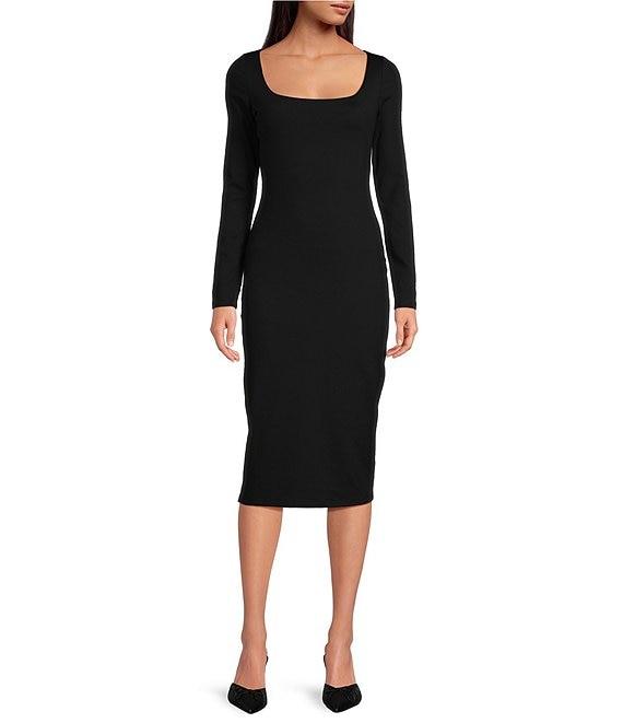 Susana Monaco Scoop Neck Long Sleeve Midi Dress Product Image