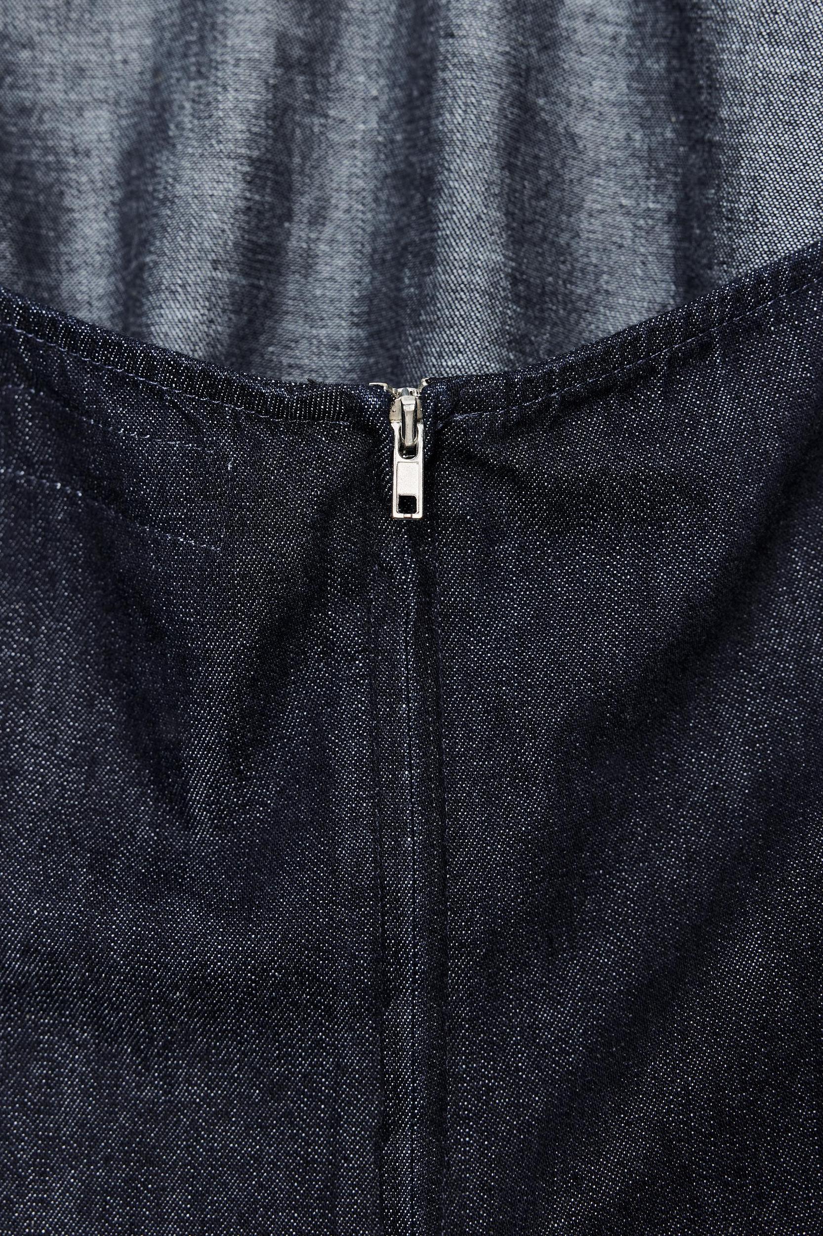 DENIM HALTER TOP TRF Product Image