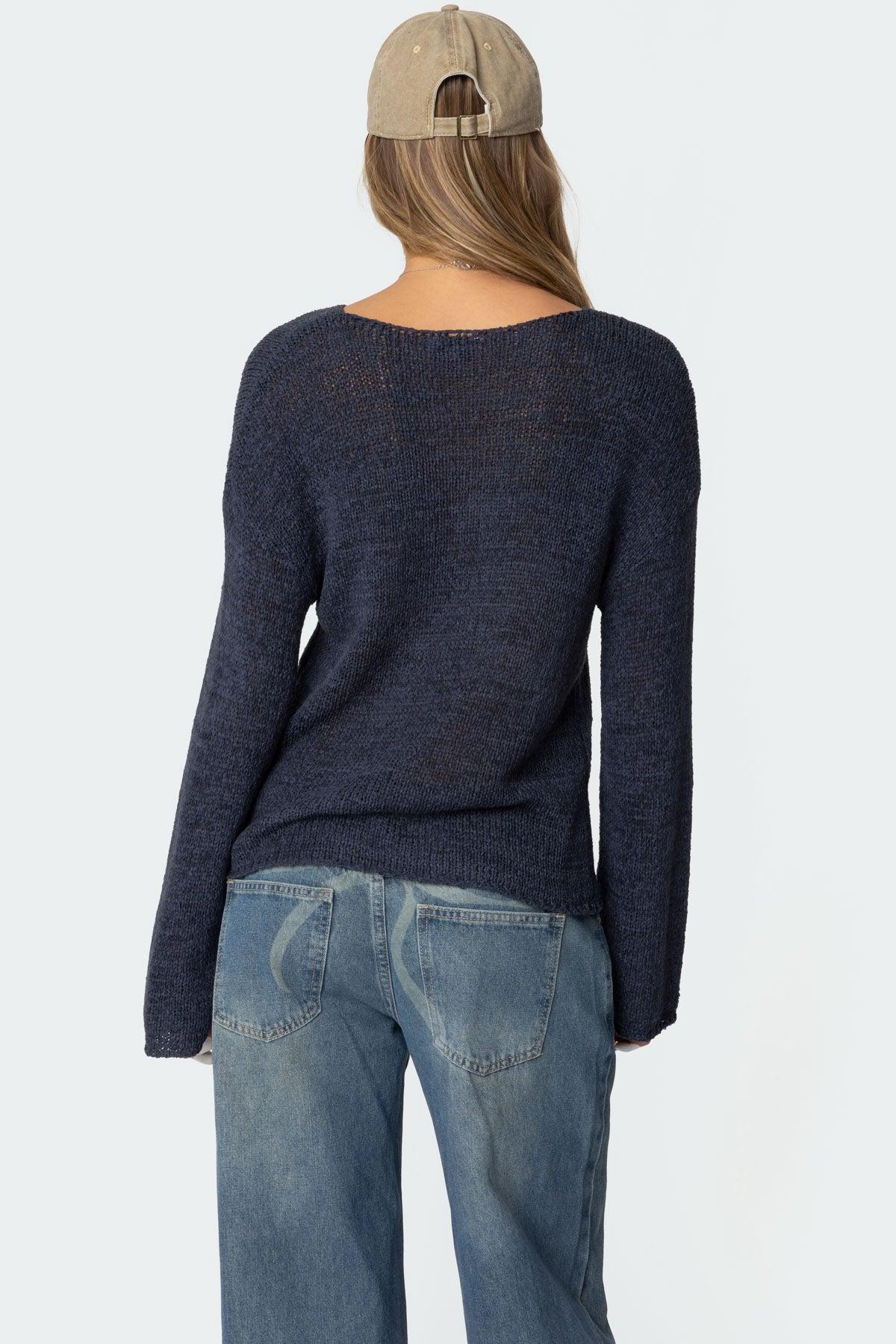 Drop Shoulder Light Knit Sweater Product Image
