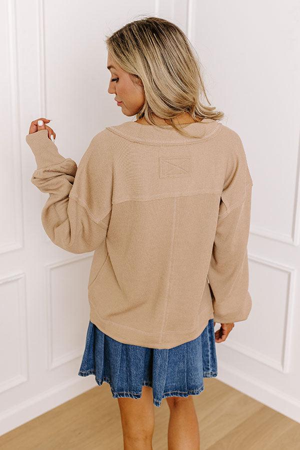 Venture Out Knit Top In Taupe Product Image